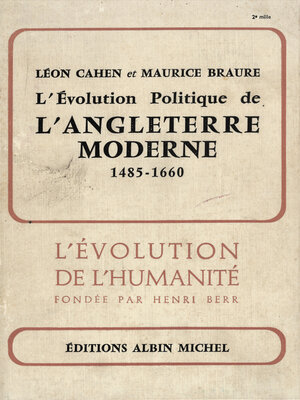 cover image of L'Evolution politique de l'Angleterre moderne, 1485-1660